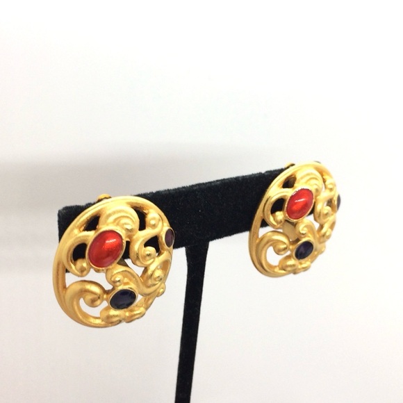 VINTAGE 80S ANNE KLEIN STATEMENT PARTY ORNATE OPENWORK SCROLL MOGUL RUNWAY - Picture 7 of 17